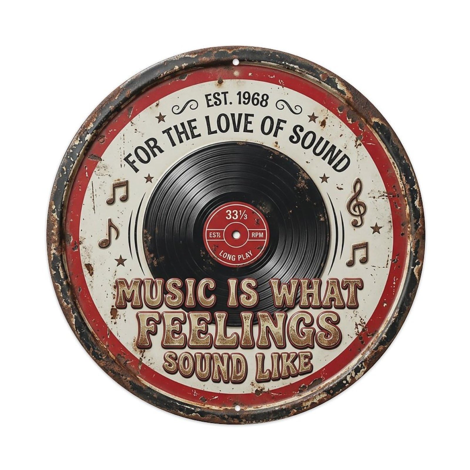 Vinyl Record Spin Livingroom Metal Tin Sign