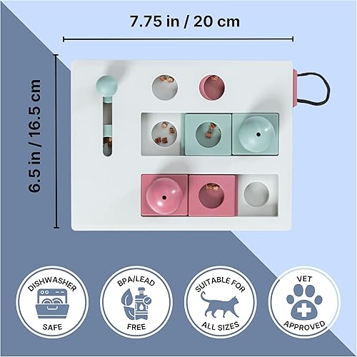 Miniatura 4 de TRIXIE Brain Mover - Juguete interactivo para gatos, juguetes de enriquecimiento para gatos de interior, rompecabezas de golosinas interactivas y