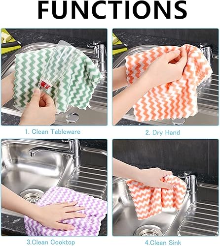 Miniatura 3 de Usondeals Trapo de limpieza de microfibra, toallas de cocina, trapos para secar lavado, trapos absorbentes sin manchas sin pelusa para limpieza,