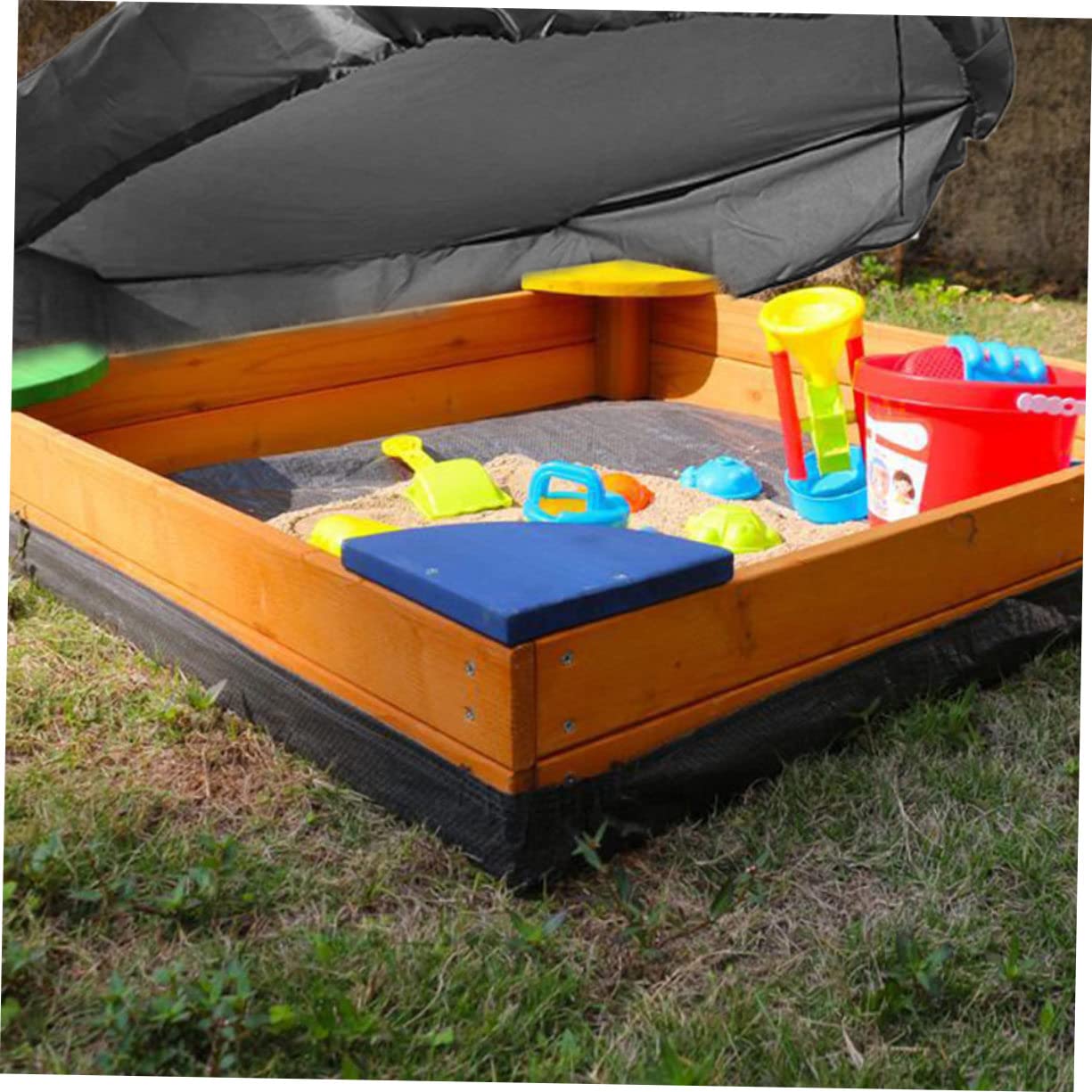 KONTONTY Garden Sandbox Cover Waterproof for Pool Canopy Ideal for Outdoor Play and Storage