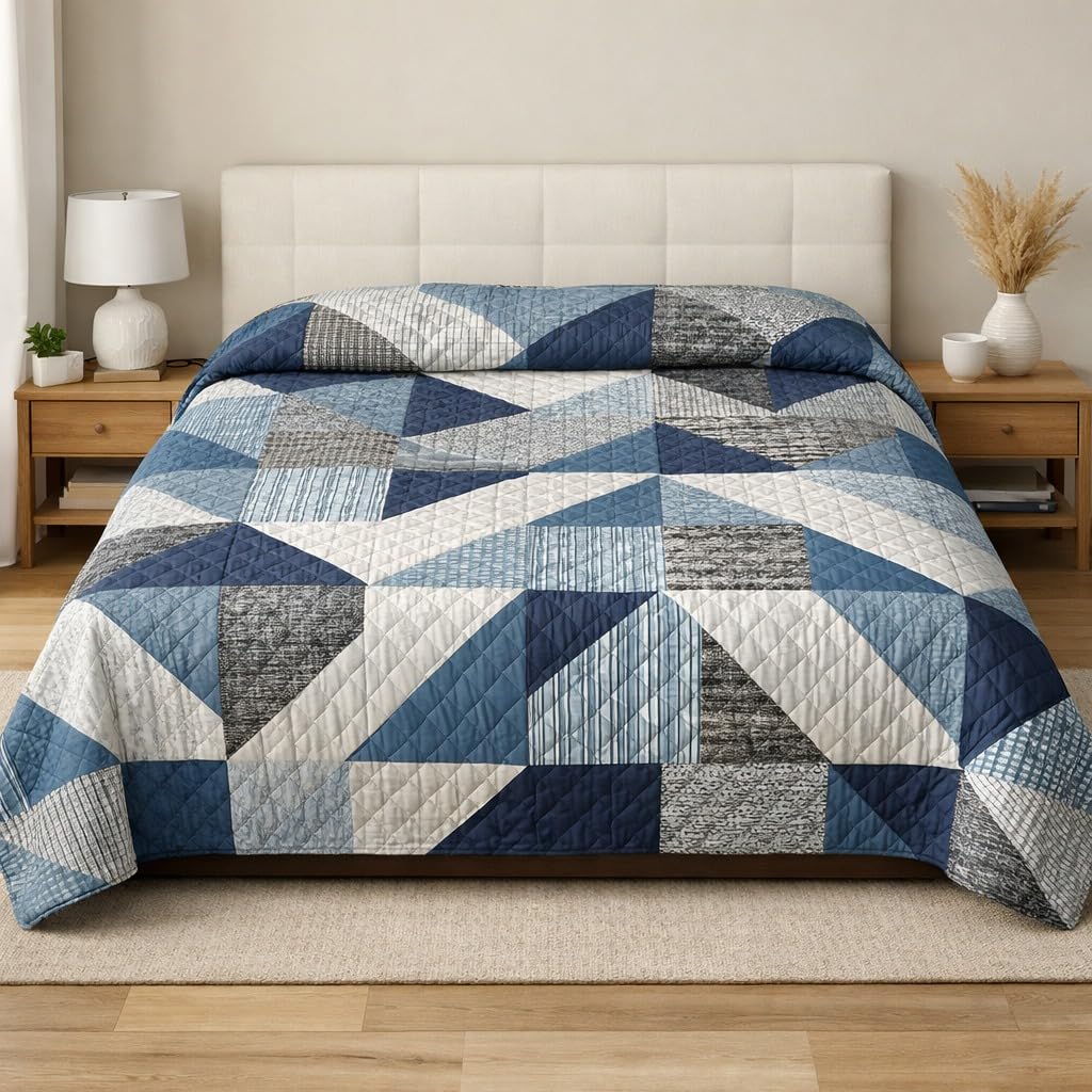Genérico Colcha Bouti Acolchada Ligera para Cama | Edredón de Verano Suave y Transpirable | Cubrecama Decorativo Disponible en Varios Diseños y Medidas. (Multicolor, Cama 90, Hojas Suaves) - 5