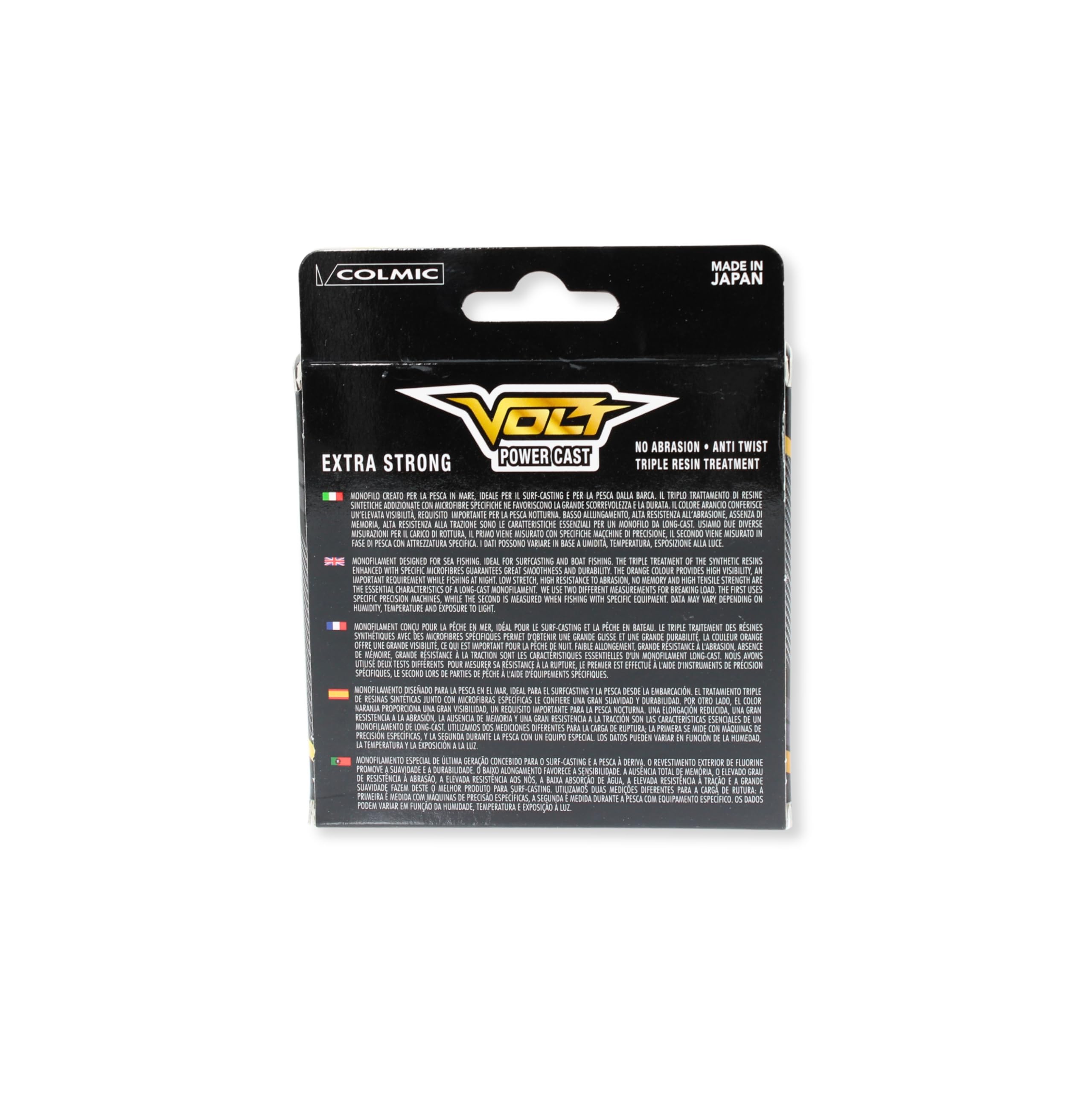 Colmic Volt Power Cast – Monofilamento de Pesca Fabricado en Japón para Surfcasting y Mar – Extra Strong, Alta Visibilidad, Anti Twist, Fluorine Triple Resin, Bobina 300 m/1000 m