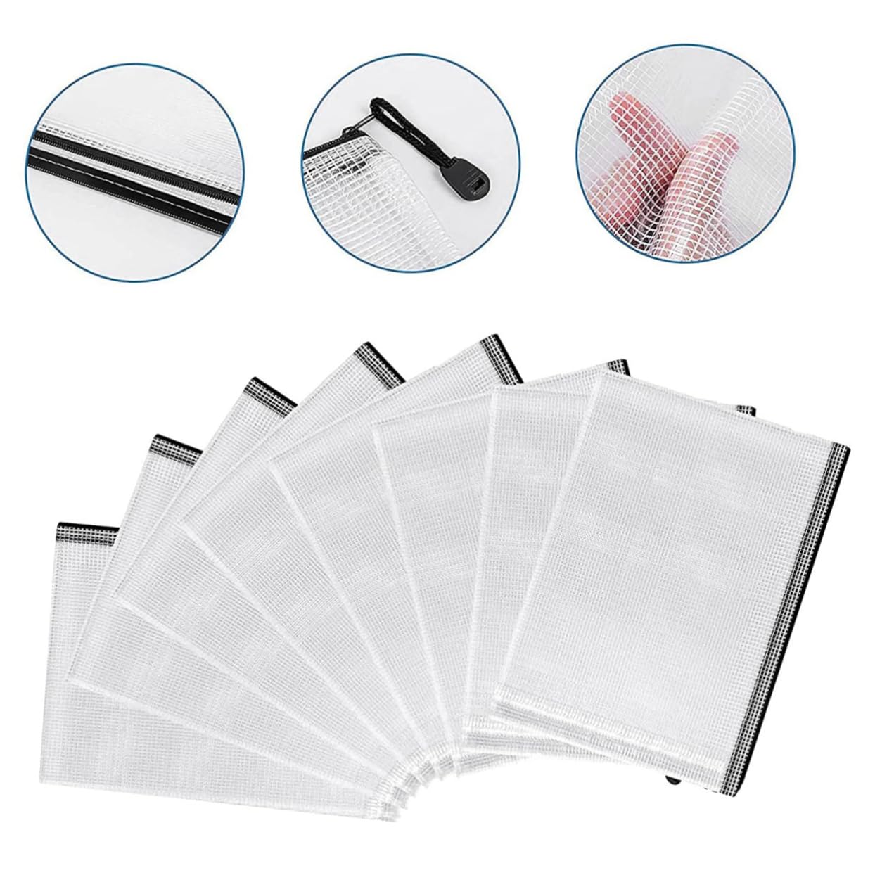 10pezzi Buste Portadocumenti in Plastica Pvc Cerniera Sacchetti Organizzatori Per Cancelleria Libri e Documenti Design Semplice e Durevole