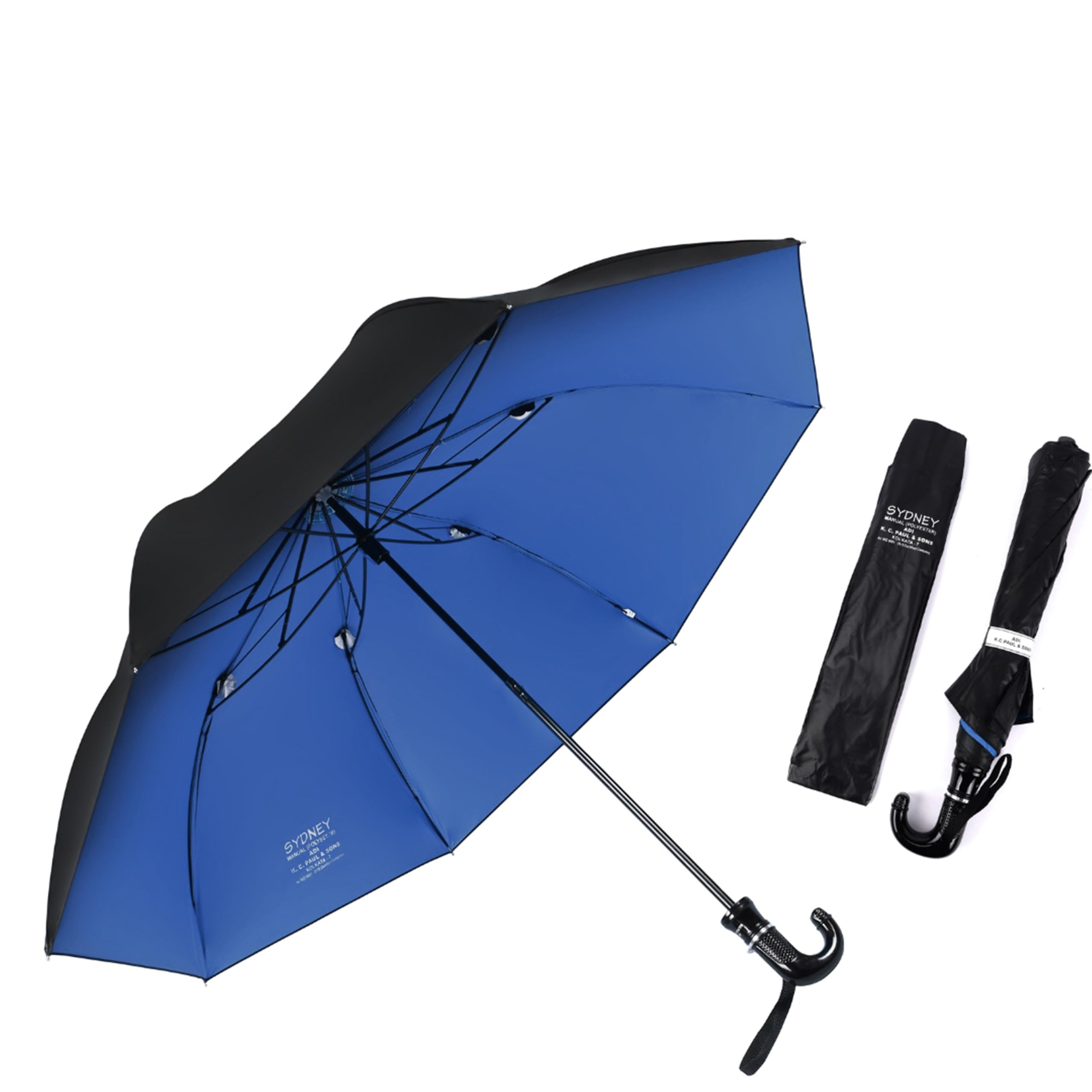 adi k.c. paul & sons Sydney 2 fold heavy duty 23-inch bigger size umbrella for men & women-picture-29