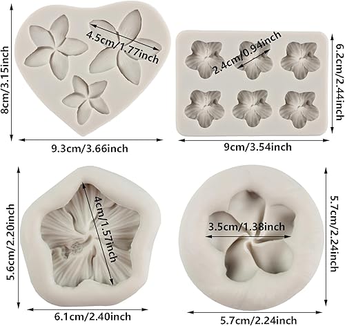 Miniatura 2 de Plumeria - Moldes de silicona para flores de hibisco, moldes para decoración de pasteles, decoración de cupcakes, caramelo de chocolate, pasta de