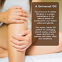 Vista 3 de Pure Body Naturals aceite de jojoba – frasco 4 fl oz Para cabello, limpia cuero cabelludo, acondiciona, añade brillo – Aceite de jojoba para uñas