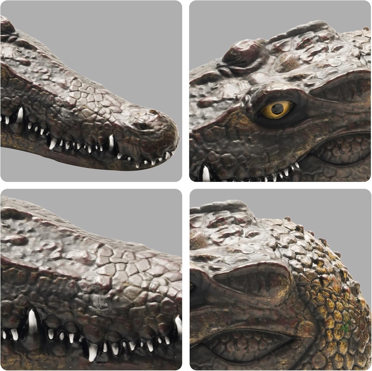 18.1Inches Floating Alligator Head Pool Accessories Float Alligator Fake Crocodile Decoy Crocodile Floating Head for Goose, Heron, Duck Control, Pool, Garden and Patio Accessories,Color Olive (Old)