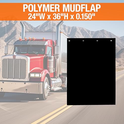 Miniatura 8 de Buyers Products, Dos paquetes, guardafangos de polímero negro de 24 x 30 pulgadas, RC30PPB