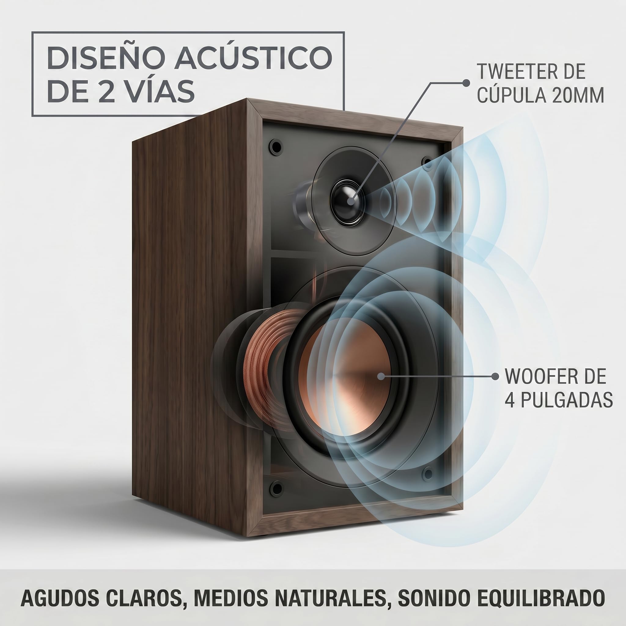HiVi-Swans Oasis - Altavoces pasivos, altavoces de estantería de 2 vías para sonido envolvente estéreo de escritorio o cine en casa