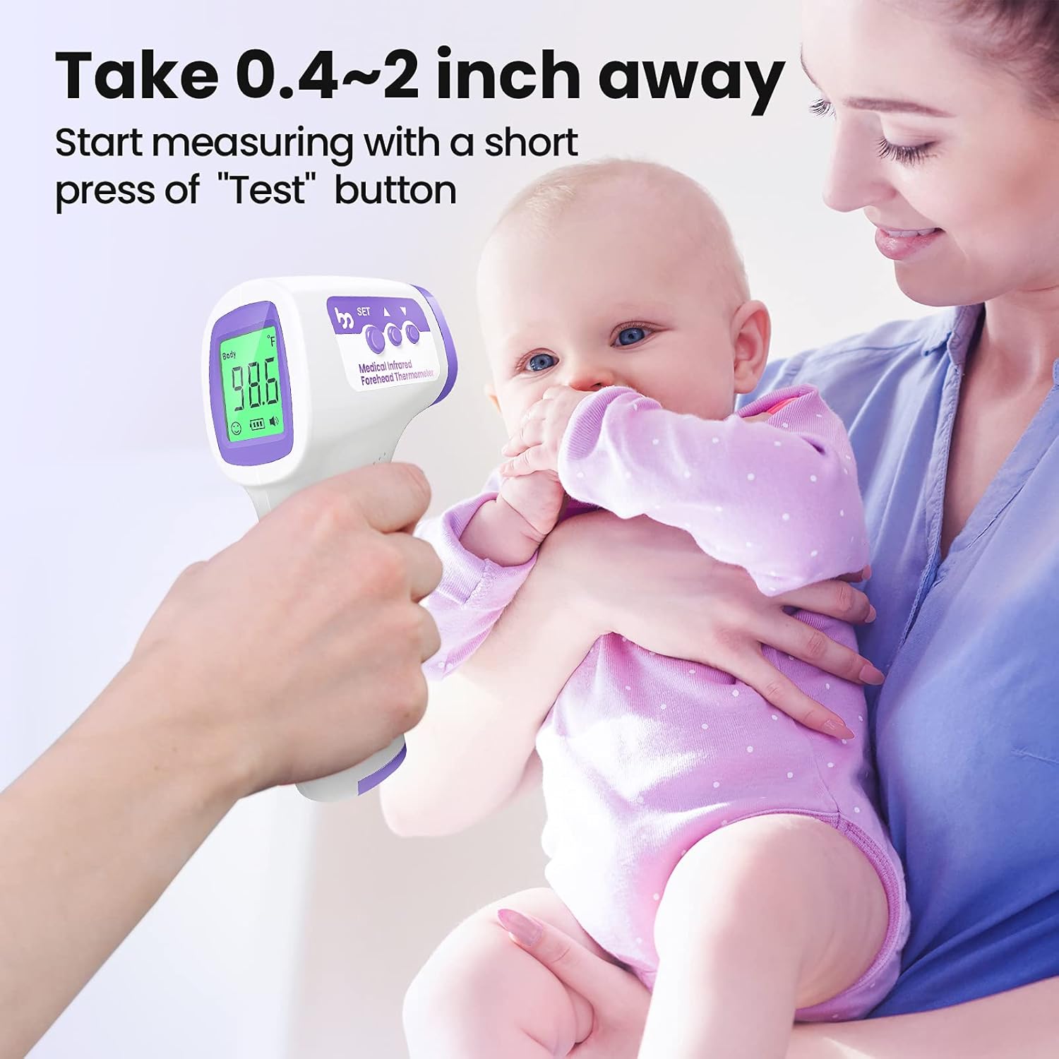 Thermometer for Adults and Kids, No-Touch Baby Forehead Thermometer, 2 in 1 Body & Surface Mode, Medical Digital Thermometer with Fever Alarm, Accurate Instant Readings, Memory Function : Baby