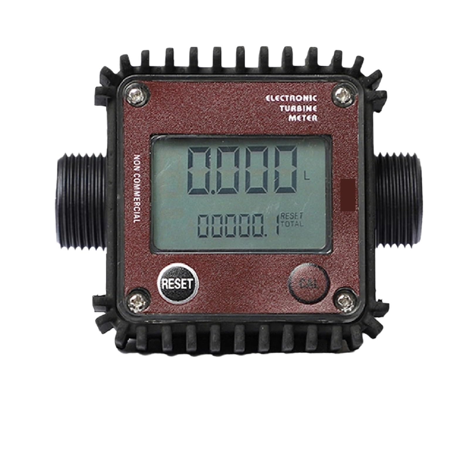 K24 Electronic Turbine Flow Meter Digital Fuel Flow Meter for Diesel, Petrol, Methanol and Water Inline Liquid Meter with Display (PPS Thread 4)