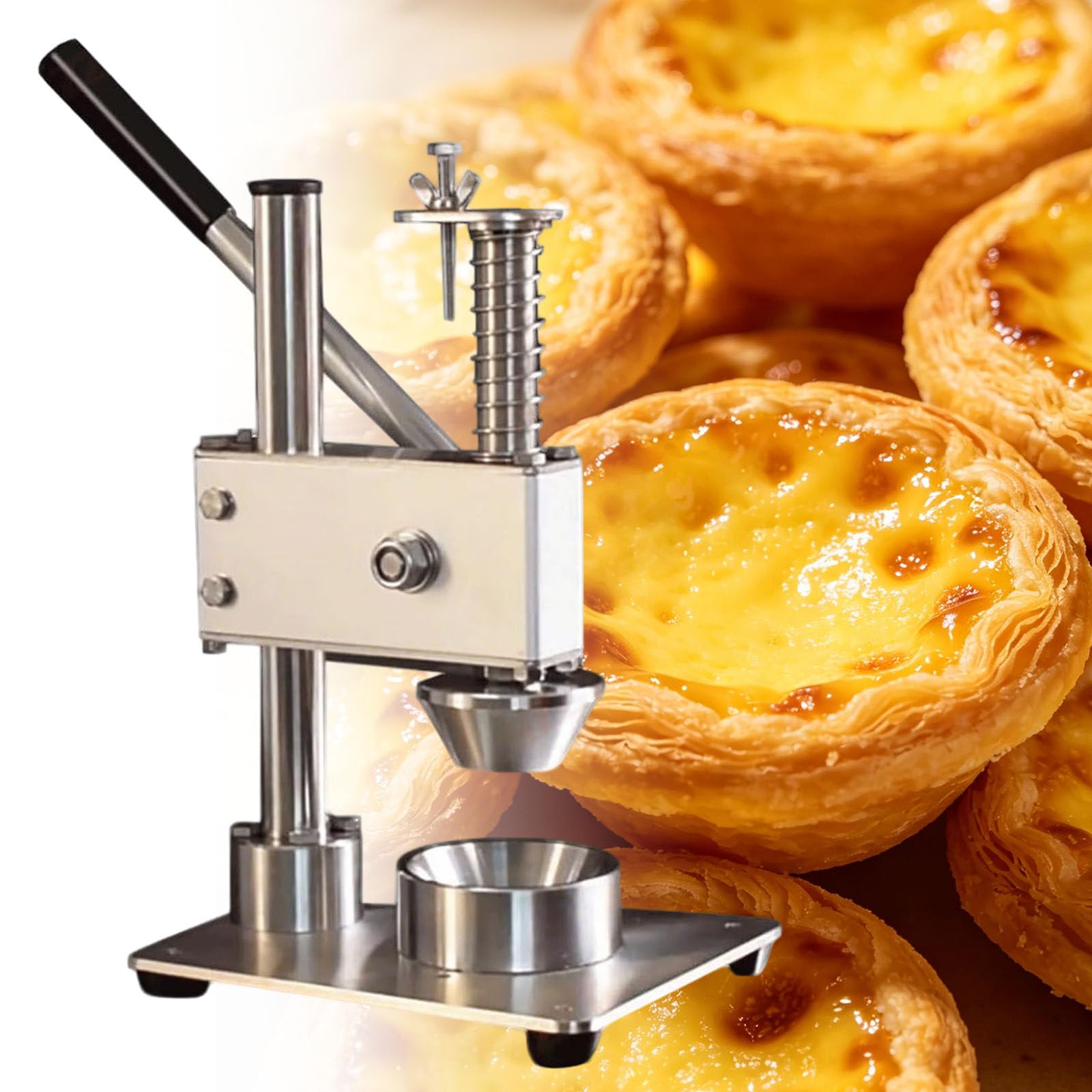 Ymnogjie Manual Egg Tart Shell Pressing,Commercial Egg Tart Forming Maker,Stainless Stain Tartlet Shell Molding Forming Machine,Muffin Cupcake Tins Moulds Tool for Home,Restaurant,Cake Shop
