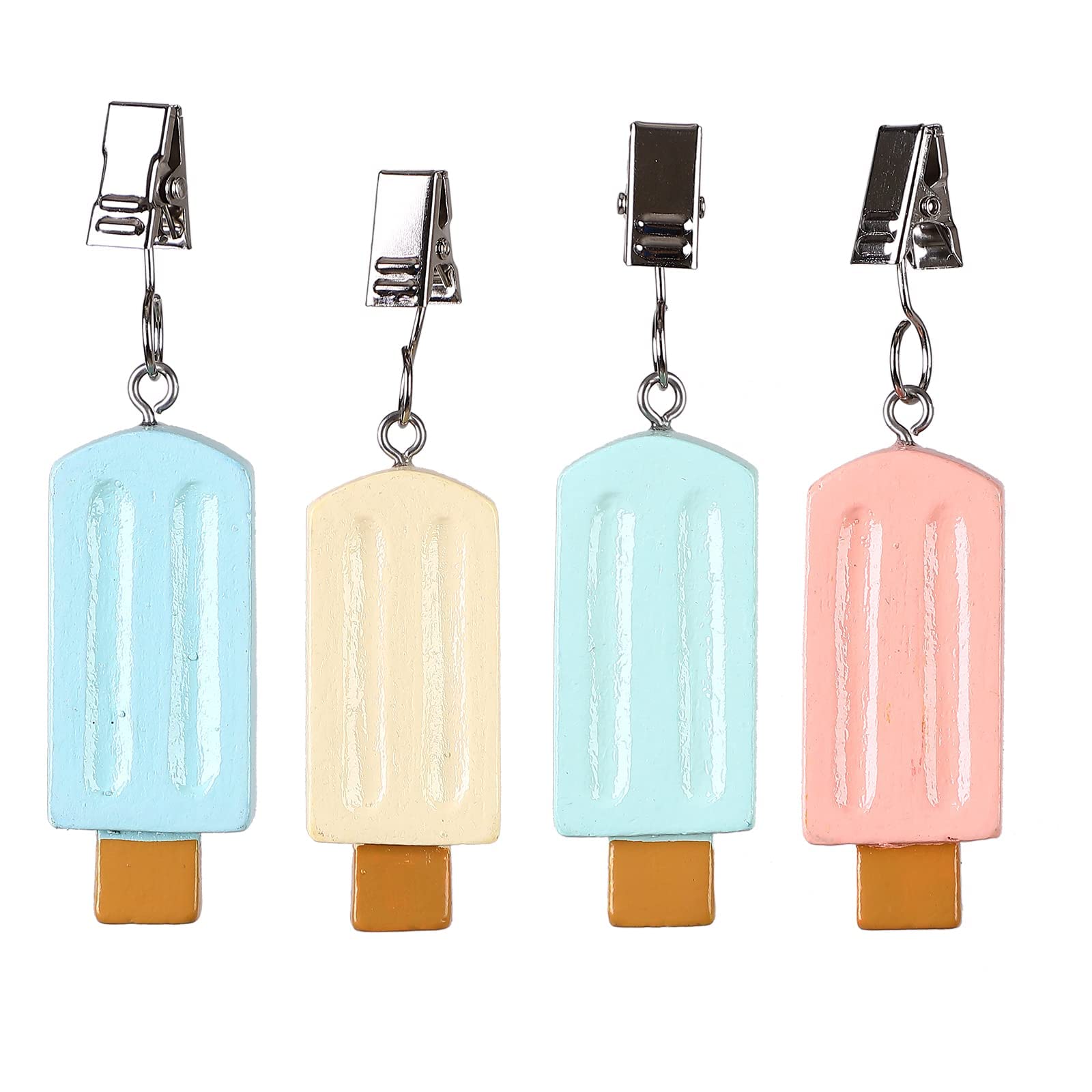 TwoFish Home Set of 4 Colorfue Ice Cream Tablecloth Clamps Handicraft TICE Cream Tablecloth Clamps Pack of 4