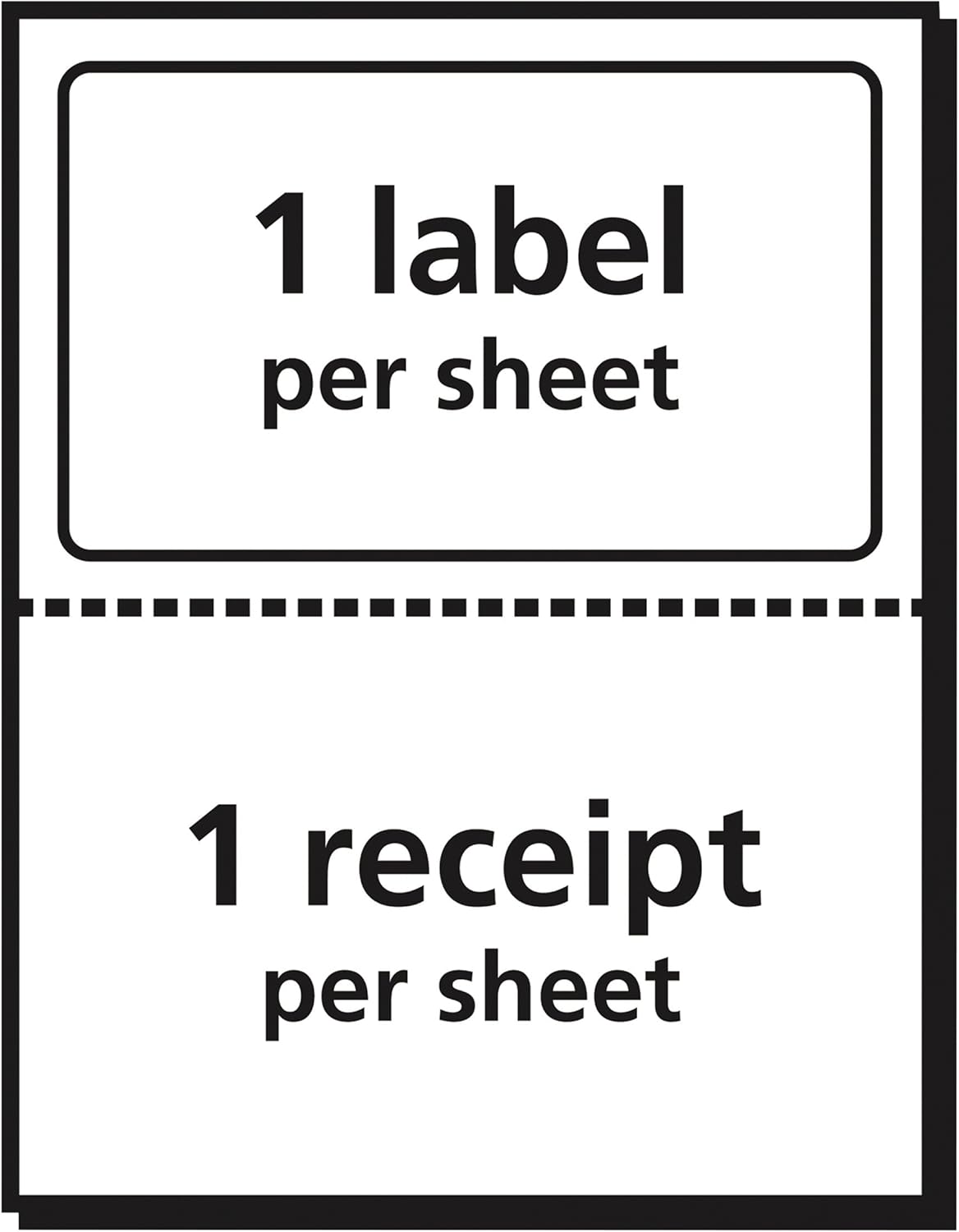 Avery Printable Shipping Labels with Paper Receipts, 5-1/16" x 7-5/8", White, 50 Blank Mailing Labels (5127) : Industrial & Scientific