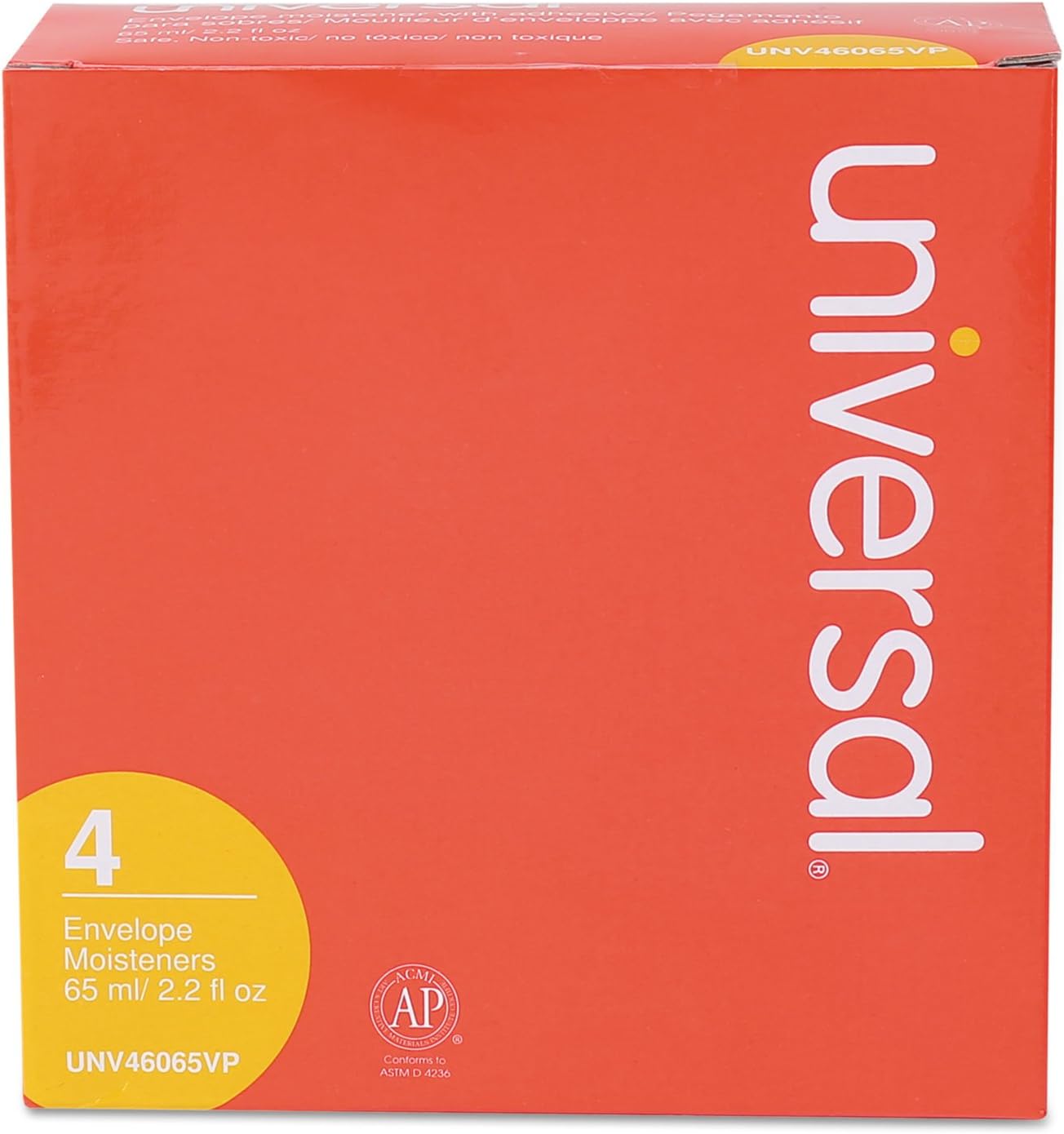 Universal Envelope Moistener with Adhesive, 2.2 Oz Bottle, Clear, 4/Pack : Office Products