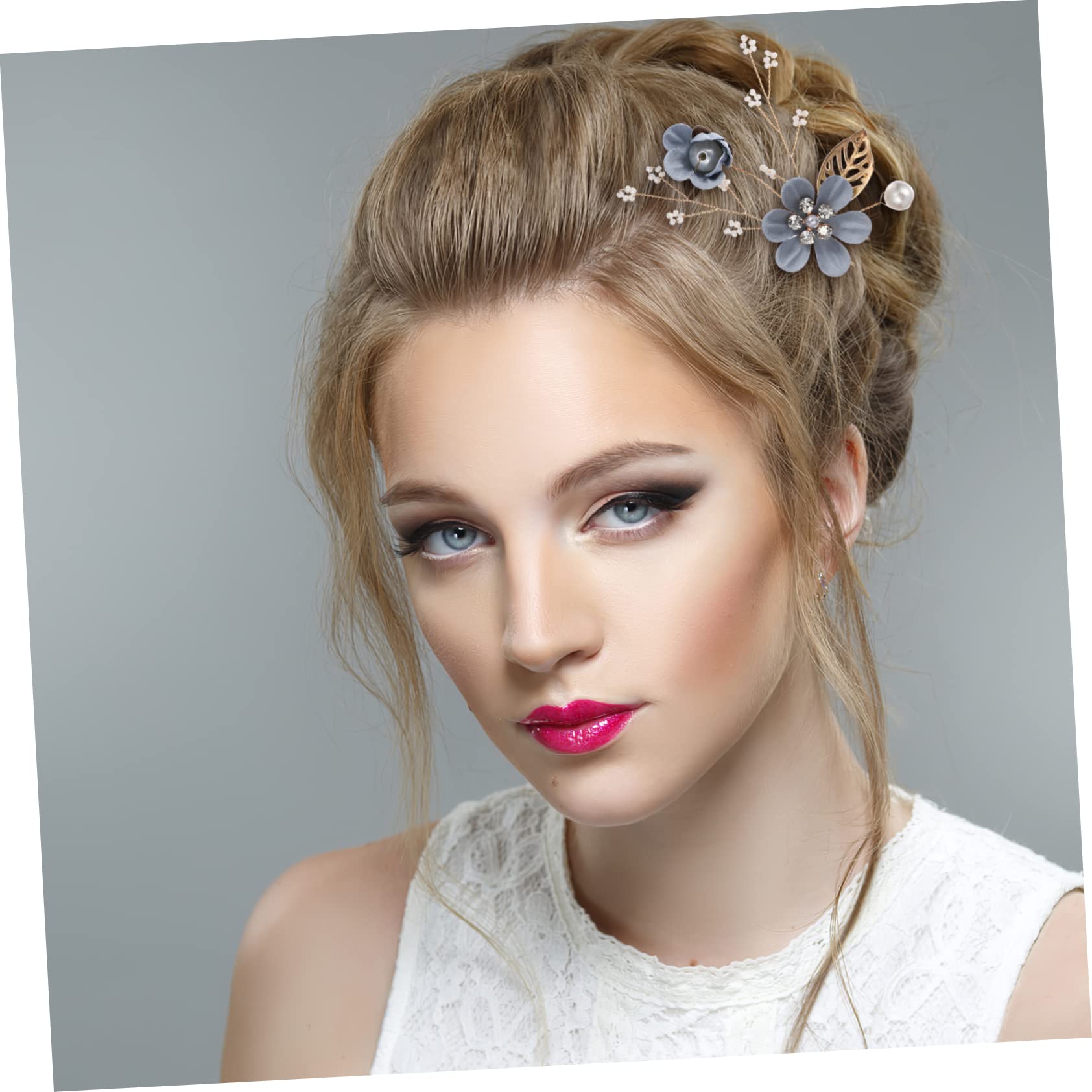 POPETPOP 4 Juegos Horquilla accesorios para el cabello de flores clips de peine para el cabello pasadores de pelo tiara palillos para el cabello para bodas pinzas para el cabello coreano