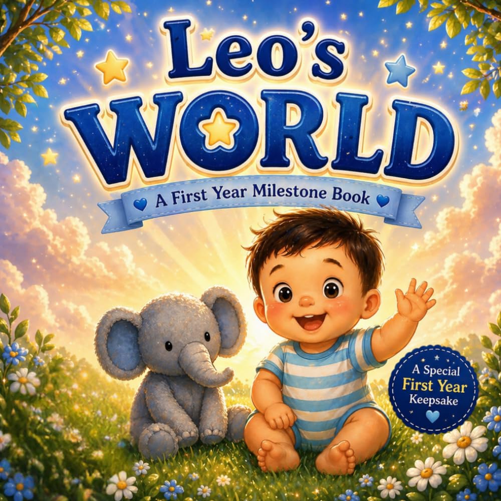 Leo’s World: A Personalized First-Year Milestone Book for Babies and Toddlers: A Keepsake Baby Memory Book to Celebrate First Smiles, First Steps & ... Hearts Personalized Baby Name Books (Leo))