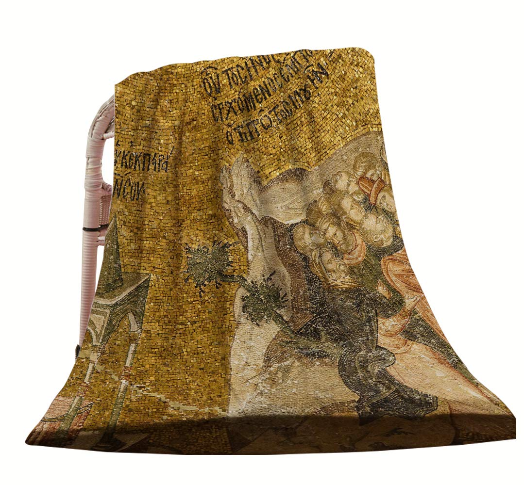 HGOD DESIGNSChurch Throw Blanket with Osaics Decorate The Interior of The Chora Church (Kariye Muzee) Decorative Flannel Blanket for Man/Women Bedroom Blanket 30"X40"
