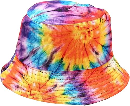 Miniatura 8 de Sombrero de pescador de algodón reversible con teñido anudado, gorra de pescador multicolor plegable