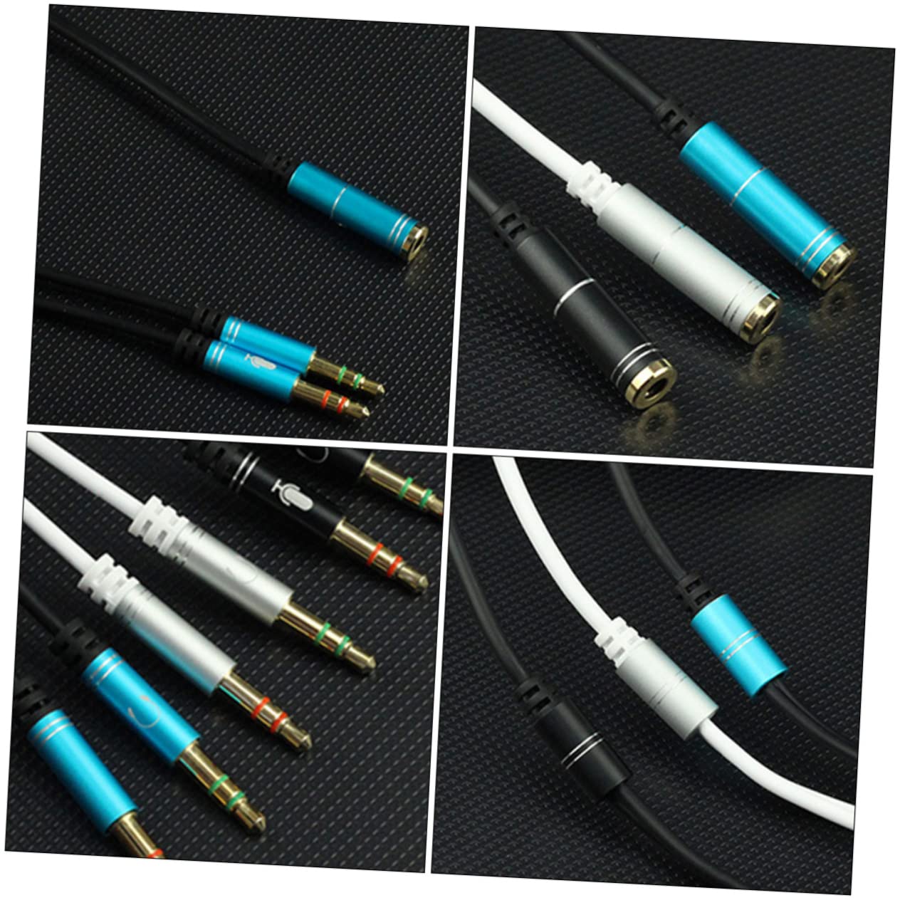 DOITOOL 10piezas Cable Divisor De Auriculares Adaptador y Dual Macho Doble Hembra para Audio y Micrófono Compatible Ordenadores y Smartphones