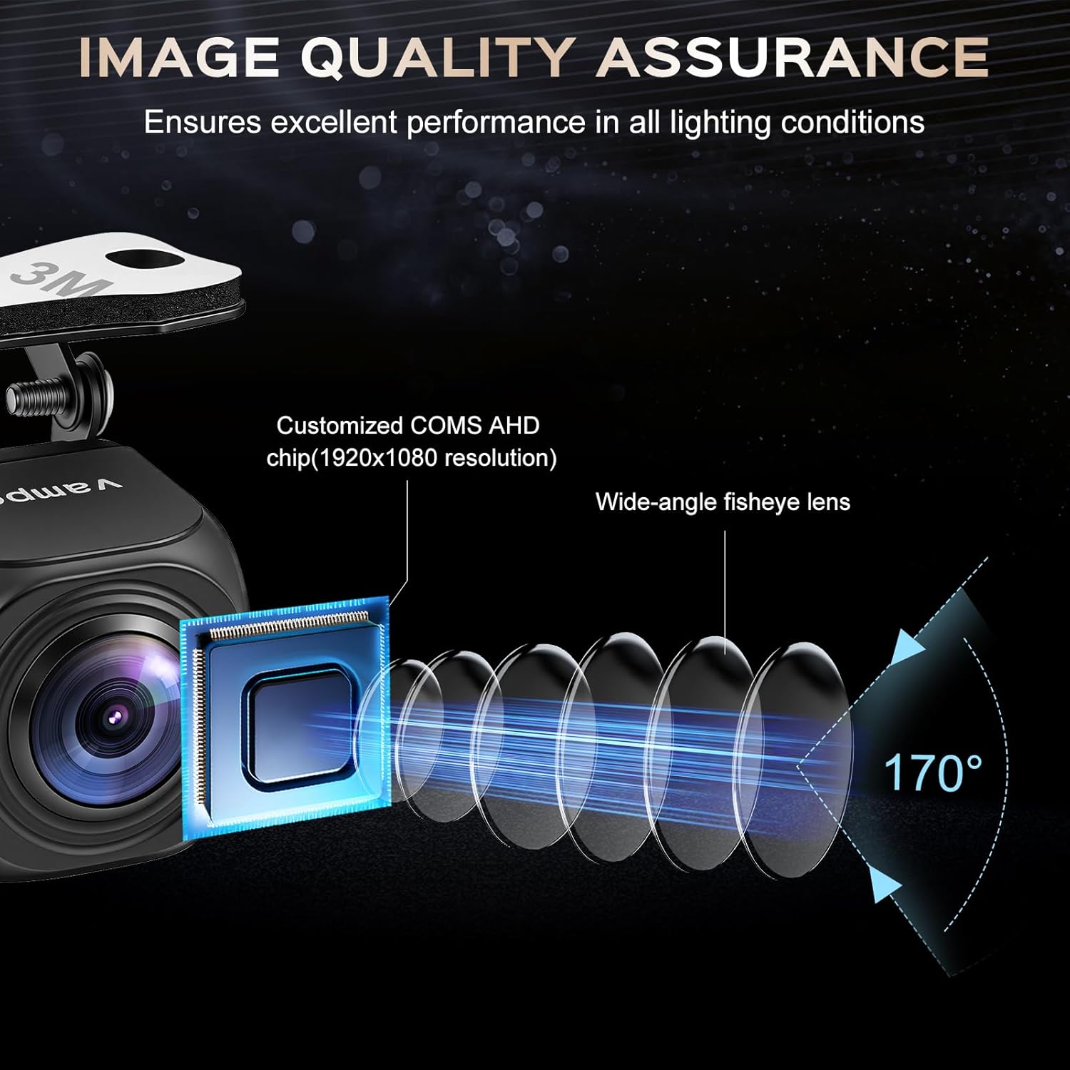 Backup Camera, AHD 1080P Metal Rear View & Front View Camera, 170° Wide Angle Rearview Reversing Camera with Clear Night Vision, IP69 Waterproof Universal Reverse Camera for Car SUV RV Pickup