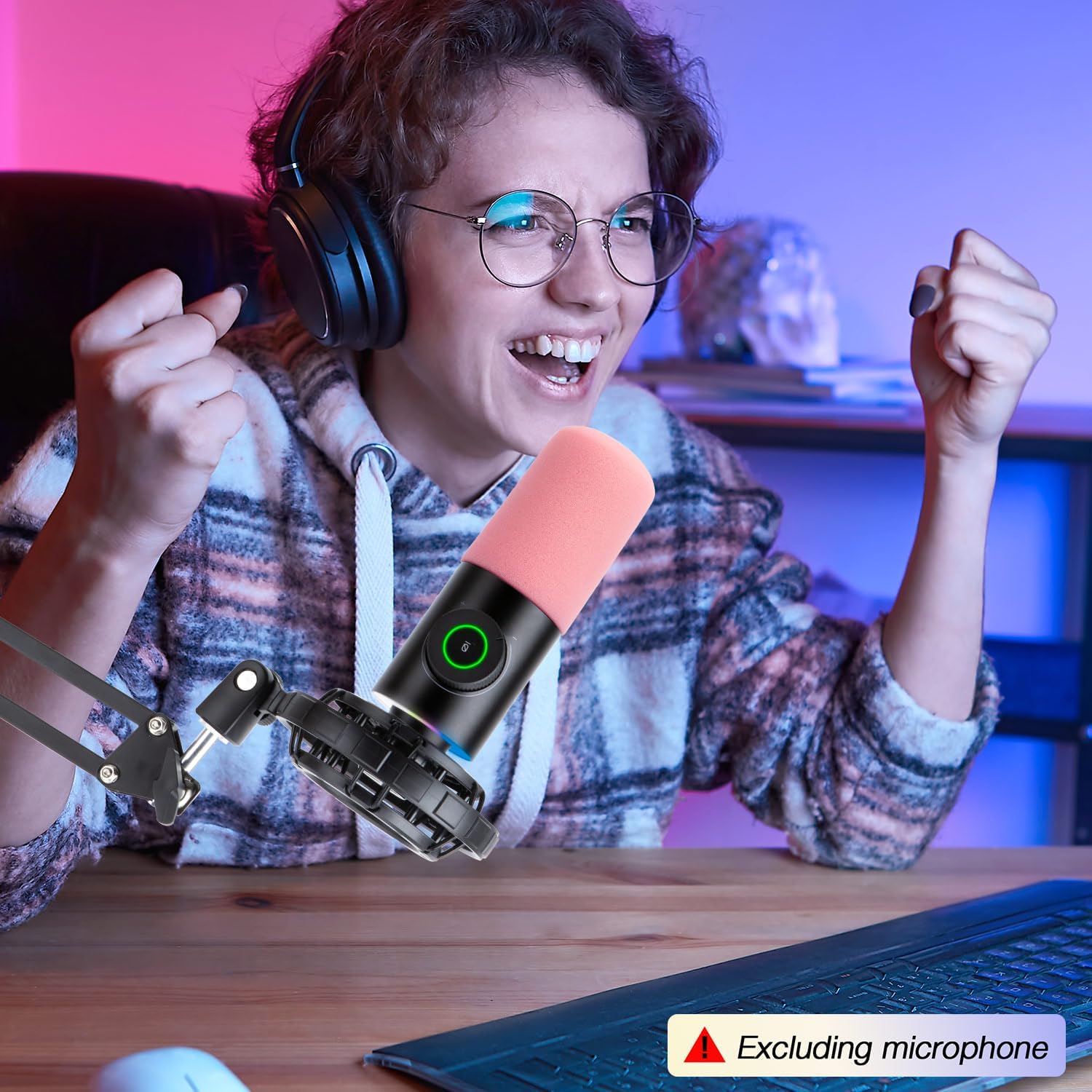 Fifine K658 Microphone Pink Pop Filter Windscreen, Noise Reduction Gaming Mic Foam Covers, Mic Foam Cover Pop Filter Compatible with Fifine K658 by SUNMON(Pink) - Image 6