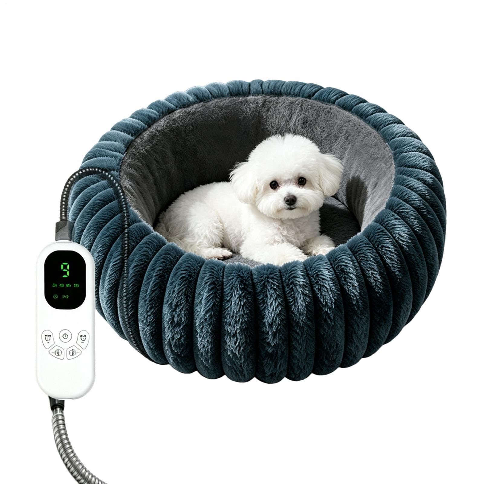 Cuscino riscaldante per gatti, 9 livelli, rotondo, morbido, caldo, regolabile | Cuscino termico per gatti, per casa, interni ed esterni, soggiorno, camera da letto, ufficio, pavimento, mobili, viaggi,