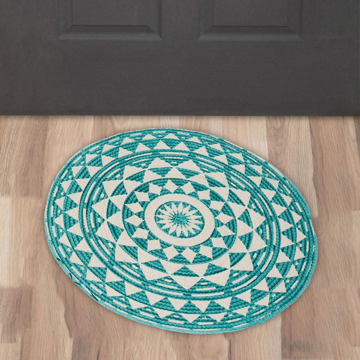 Buy Home Centre Dhurrie Rug (Blue, Cotton, Standard) Online at Low