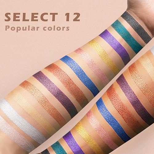 Miniatura 3 de NewBang Sombra de ojos en barra de 12 colores, neutro y marrón metálico, crema brillante, lápiz de sombra de ojos, resistente al agua y duradero,