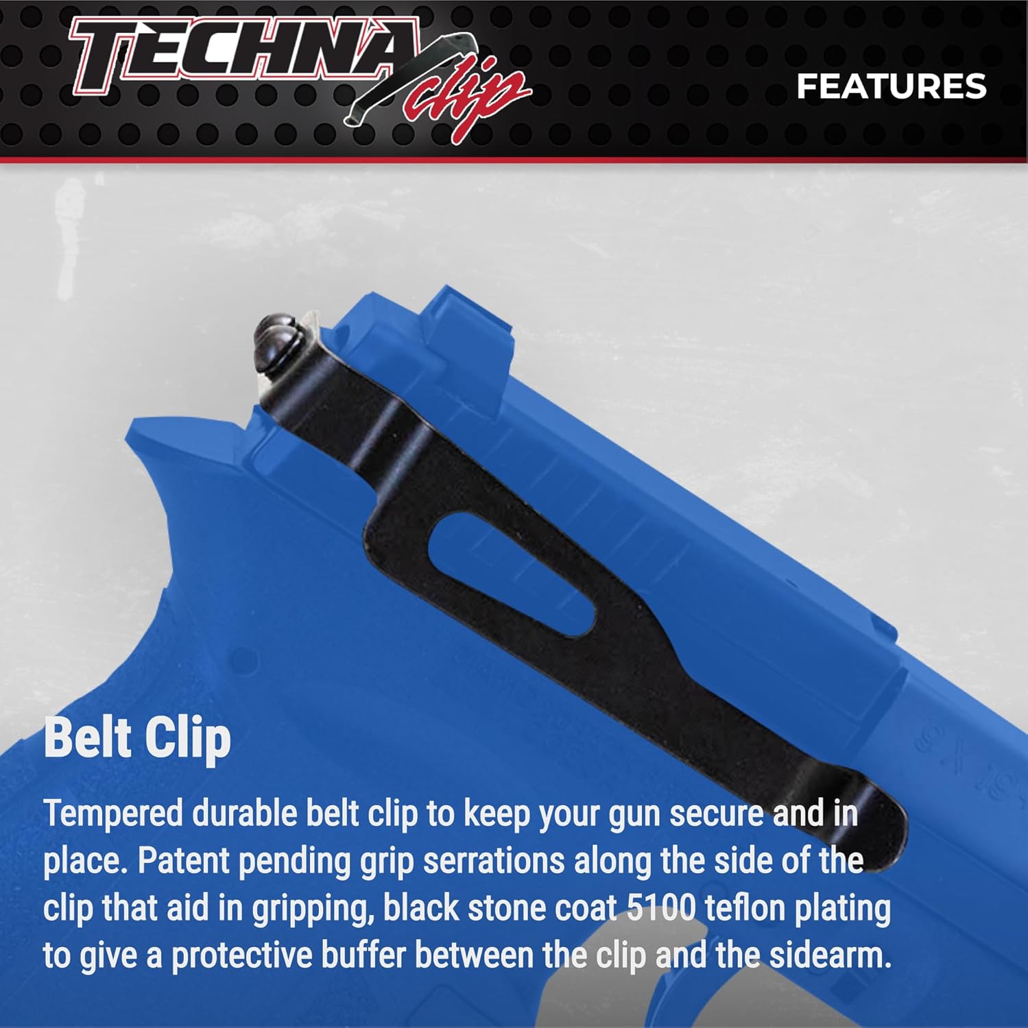 Techna Clip Concealment System for Diamondback DB380/DB9 .380 & 9mm Pistols - Durable High-Carbon Spring Steel Gun Clip w/Teflon Coat 1500 - Right Side, Easy-to-Install Gun Holster Clip (Black)