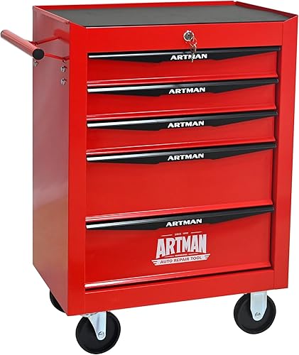 Miniatura 9 de Caja de herramientas con ruedas, caja de herramientas mecánica con 6 cajones, organizador de caja de herramientas con 7 cajas de almacenamiento de