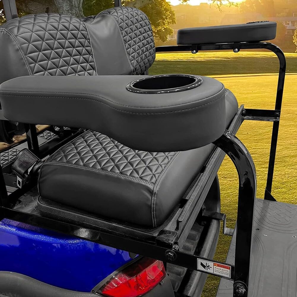 Rear Seat Armrest Cup Holder,No Drilling Water Cup Holder Fit for EZGO/Club Car/Carts Drink Holder Modified Accessories