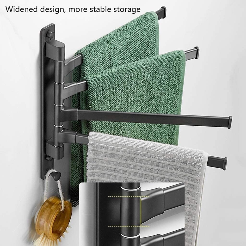 Wieszak na ręczniki Przestrzeń Aluminiowy wieszak na ręczniki Obrót o 180 stopni Stojak łazienkowe z haczykiem Półka Ruchomy uchwyt ręcznik Do łazienki
