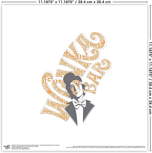Miniatura 6 de Trends International Gallery Pops Willy Wonka and the Chocolate Factory - Póster ilustrado con texto de barra Wonka para pared, 12.00 x 12.00