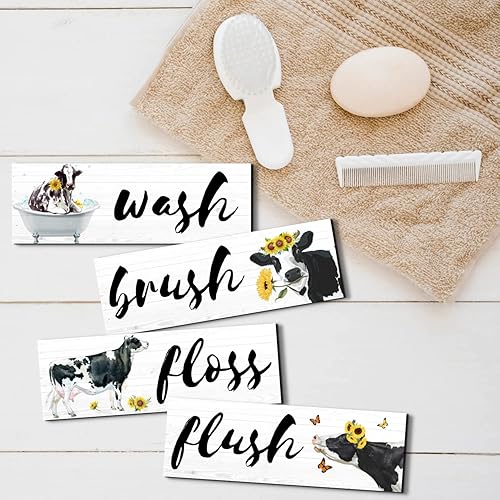 Miniatura 7 de Decoración de pared de baño verde, cepillo de lavado con hilo dental al ras de juegos de baño, decoración de hojas verdes salvia, decoración de baño