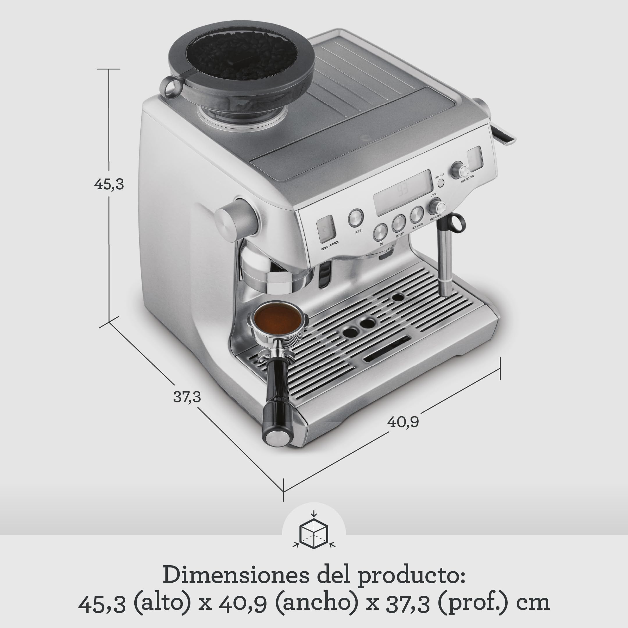 Sage Oracle - Cafetera Profesional con Espumador de Leche Automático, Trufa Negra
