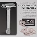 PARKER Safety Razor Men Variant Adjustable Double Edge Safety Razor And 5 Parker Premium Blades-Adjust The Blade Exposure With A Turn Of Dial For Milder Or More Aggressive Shaves (Satin Chrome) gallery image