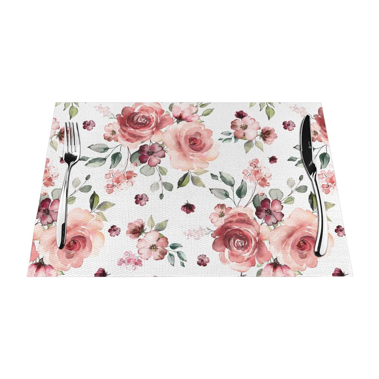 Set 6 Tovagliette Americane Lavabili – Rosa Scozzese, Termiche 45x30 Cm, Doppio Strato Anticaldo, Per Pranzo E Festa