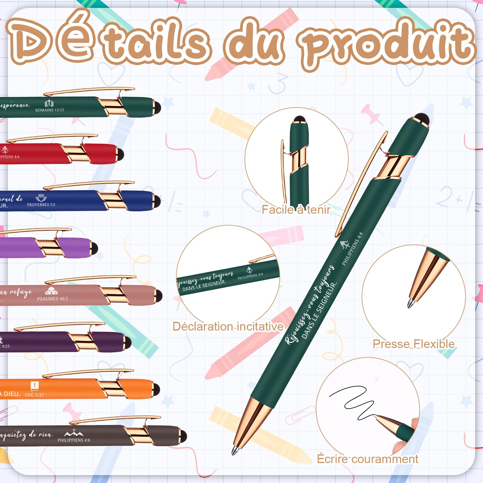 Lot de 16 carnets et stylos chrétiens avec versets bibliques, porte-clés en silicone, petits carnets de poche chrétiens, cadeaux inspirants religieux pour hommes et femmes, fournitures scolaires