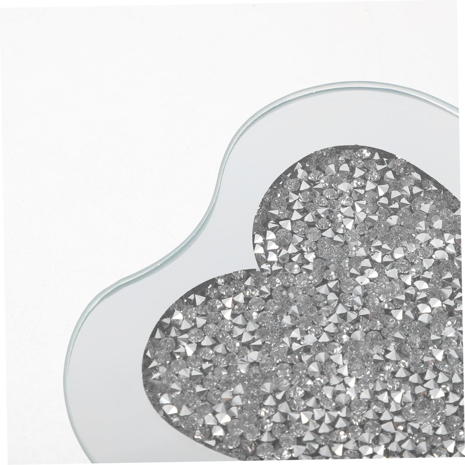Posavasos de Vidrio en Forma de Corazón 6 Piezas Plata | Vidrio Transparente, Resistente al Calor Arañazos, para Restaurante y Hotel