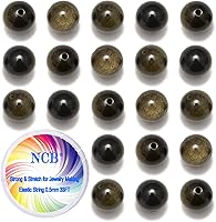 Vista 191 de 200 cuentas redondas y sueltas de cristal de cuarzo gris natural de 0.32 pulgadas (8 mm) para joyería y manualidades