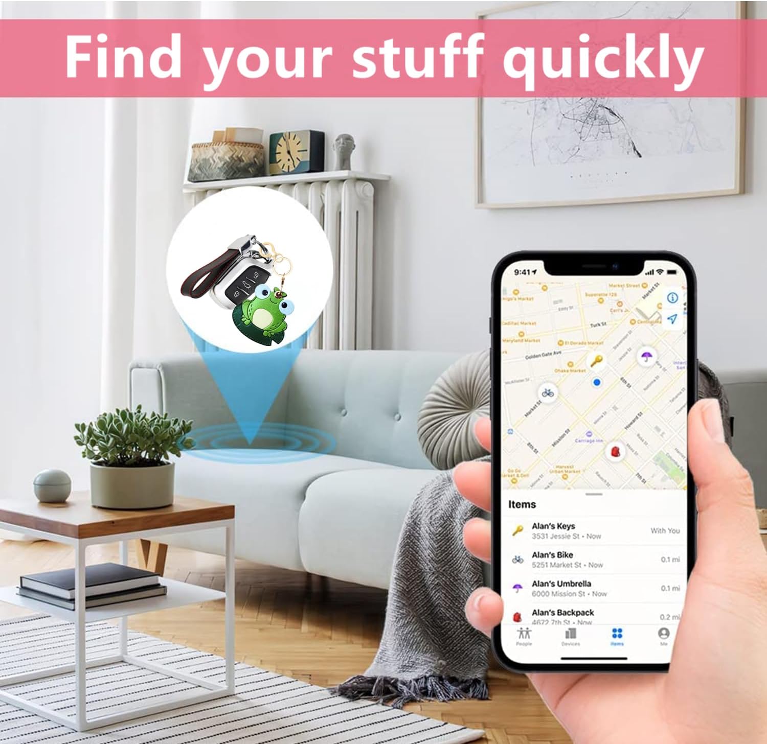 Leather Keychain Holder Case Compatible with AirTag,Cute air tag Cover with Keychain Ring,GPS Tracker Case for Keys - Image 5