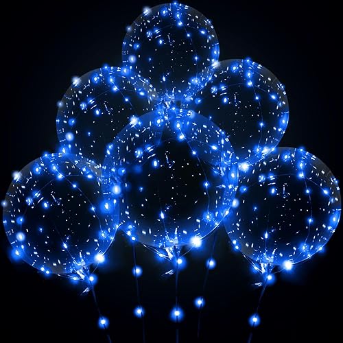 Miniatura 4 de Globos con luz LED, globos transparentes Bobo para fiestas, cumpleaños, aniversarios, bodas (verde, con batería)