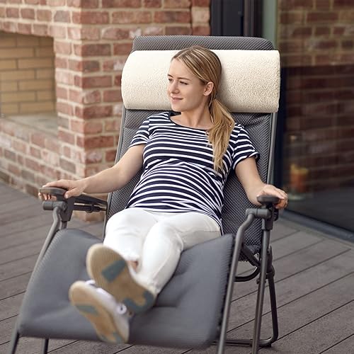 Miniatura 6 de Wesiti Cojín reclinable de alta resistencia de espuma viscoelástica Sherpa para reposo para dormir, almohada multiusos de medio rollo para piernas,