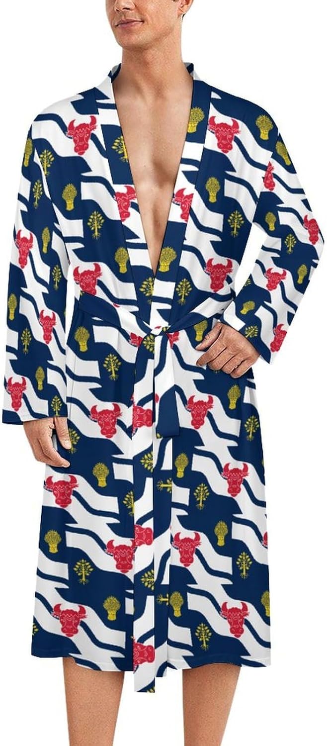 Flag of Oxfordshire Mens Robe Long Bathrobe for Women Bath Robes Lightweight Soft Printed Sleepwear