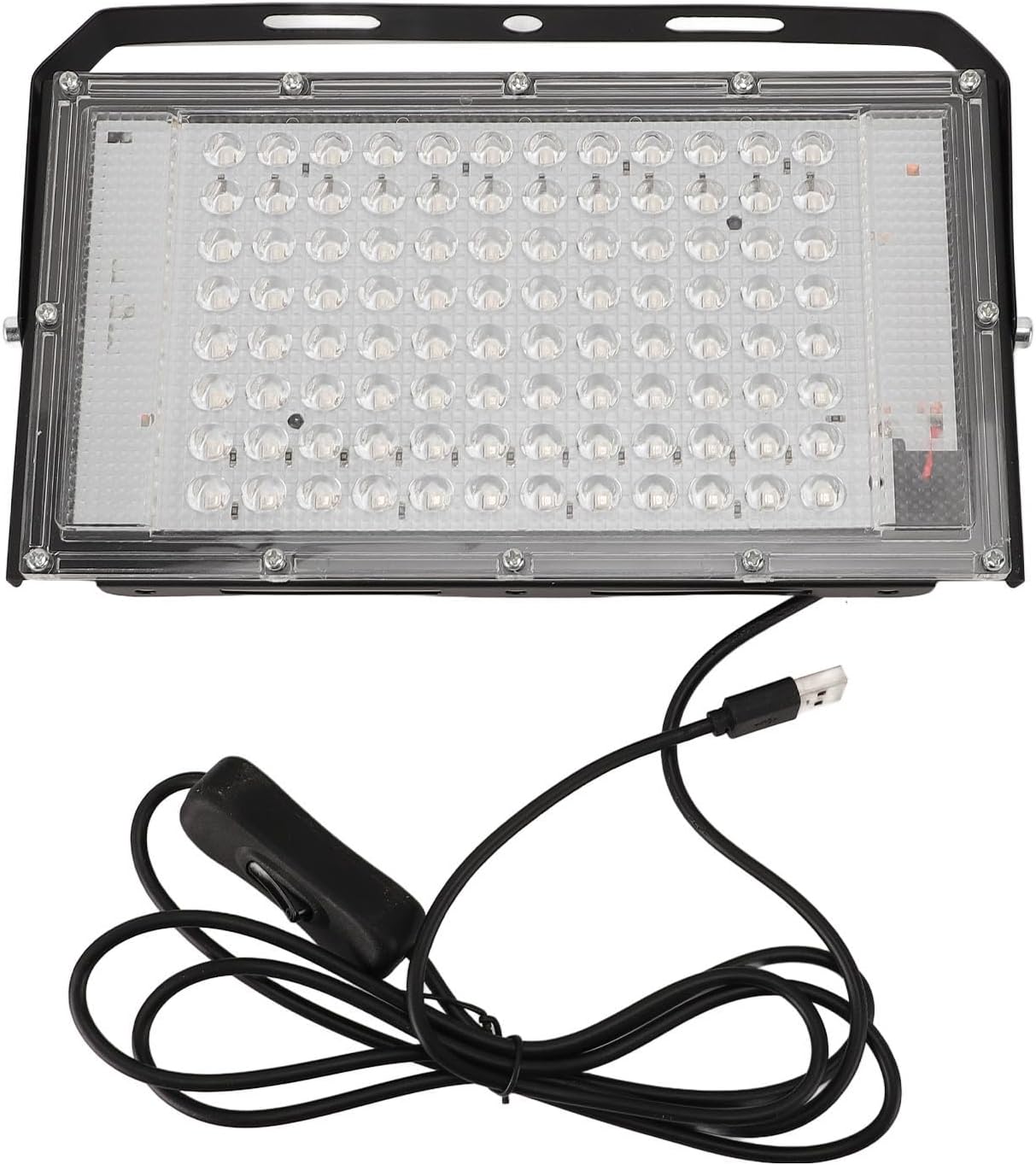 LED Black Light 395nm IP66 Water USB Party Light for Body Painting Fluorescent Poster Indoor Outdoor Events Aluminum PC Cover 96 LED Beads 1250 Square Inches Coverage