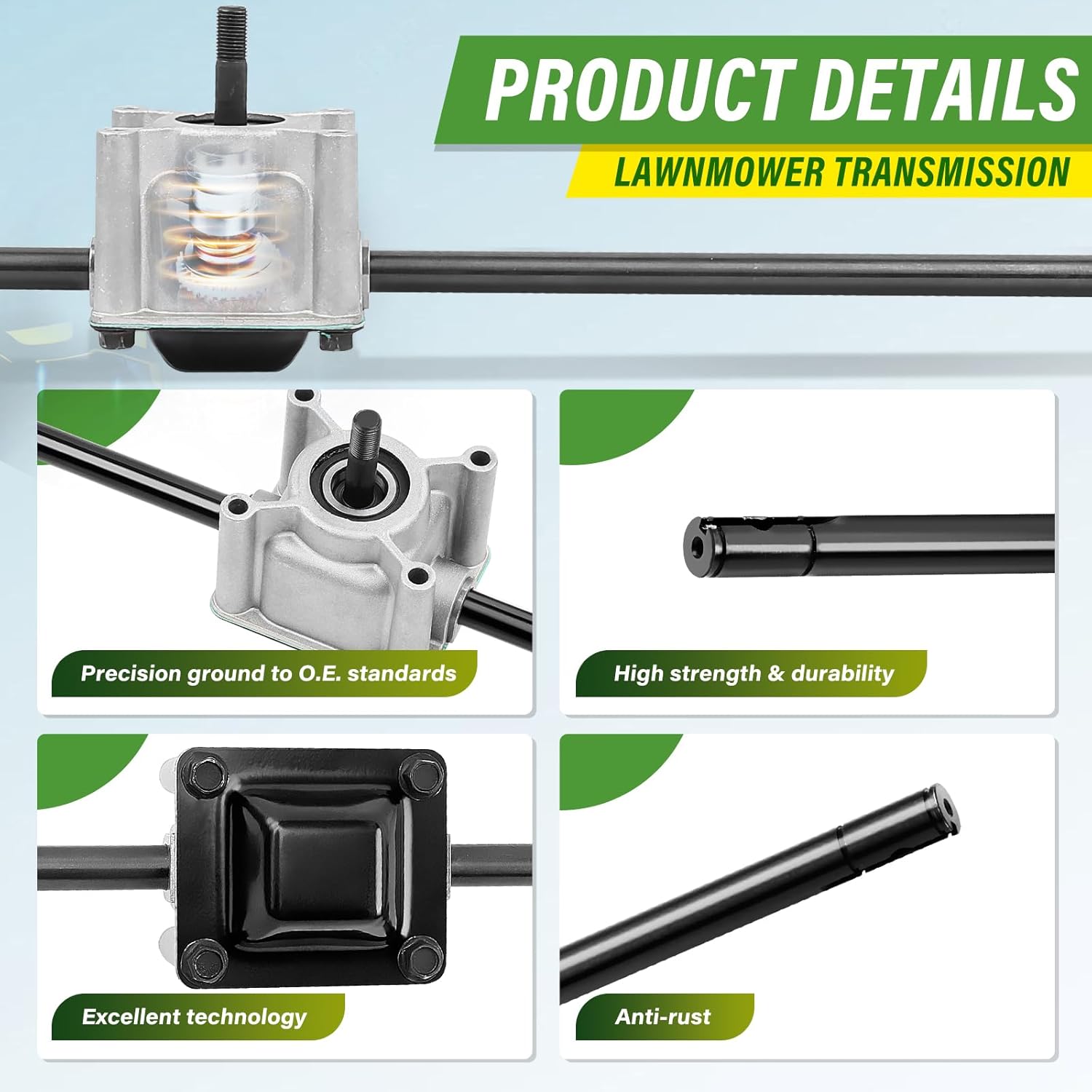 Rear Wheel Drive Transmission Assembly Compatible with Toro Recycler 22in Lawn Mower 106-3956, 105-6840