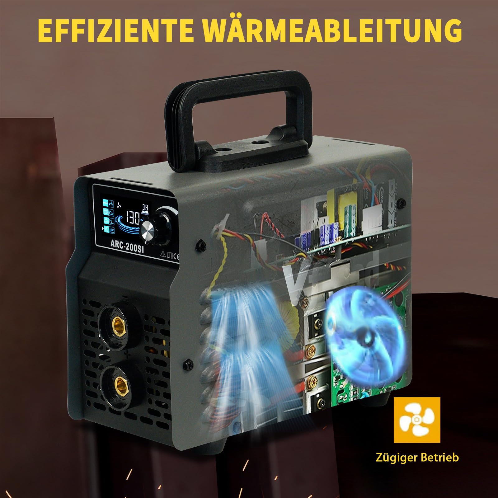 130A MMA Schweißgerät, 2.2kg LED Stick Welder mit Hot Start Arc Force Anti-Stick, Lift TIG Optional, CE-Geprüft, für Heimwerker Autoreparatur Zaunbau, 1.6-3.2mm Elektroden, 230V