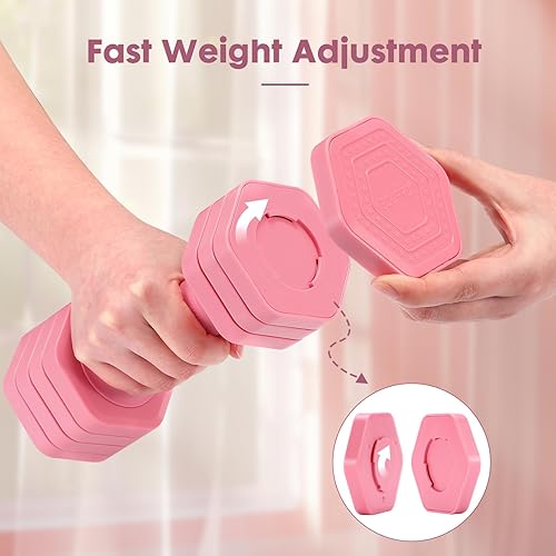 Miniatura 6 de Adjustable Dumbbell Set, 4 in 1 Free Weights Dumbbells Set for Women, Weights for Women at Home, 2lb 3lb 4lb 5lb with TPU Soft Rubber Handle for