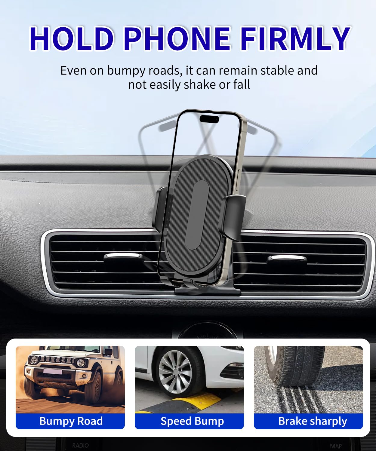Soporte para teléfono de coche para Volkswagen 2009-2017 CC / 2006-2010 Passat Auto Accesorios, colocación y selección con una sola mano, rotación de 360°, manos libres, para teléfonos de